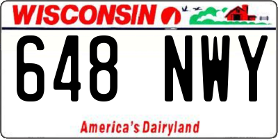 WI license plate 648NWY