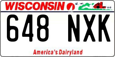 WI license plate 648NXK