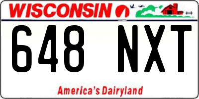 WI license plate 648NXT