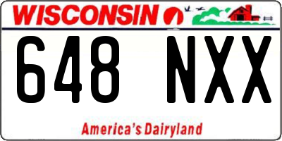 WI license plate 648NXX