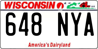 WI license plate 648NYA
