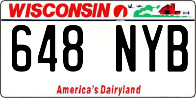 WI license plate 648NYB