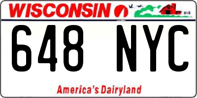 WI license plate 648NYC