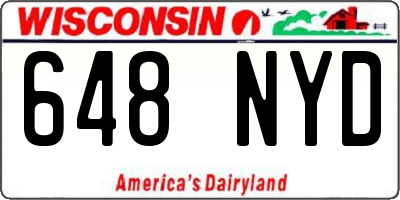 WI license plate 648NYD