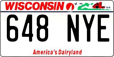 WI license plate 648NYE