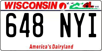 WI license plate 648NYI