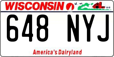 WI license plate 648NYJ