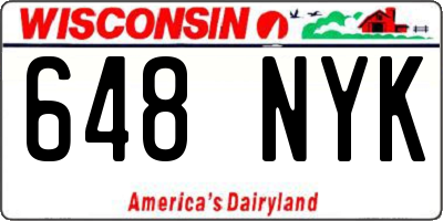 WI license plate 648NYK
