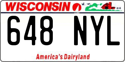WI license plate 648NYL