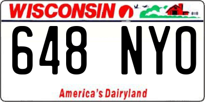 WI license plate 648NYO