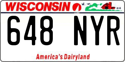 WI license plate 648NYR