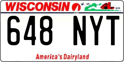 WI license plate 648NYT