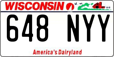 WI license plate 648NYY