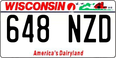 WI license plate 648NZD