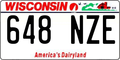 WI license plate 648NZE
