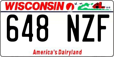 WI license plate 648NZF
