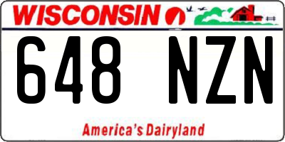 WI license plate 648NZN