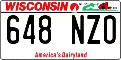 WI license plate 648NZO