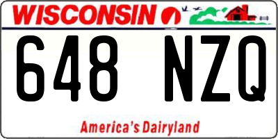 WI license plate 648NZQ