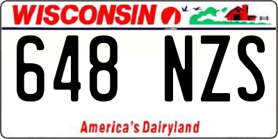 WI license plate 648NZS