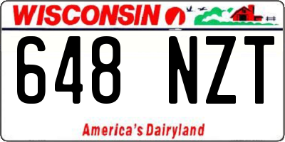 WI license plate 648NZT