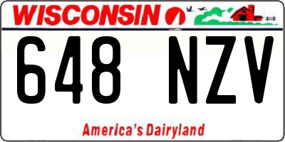WI license plate 648NZV