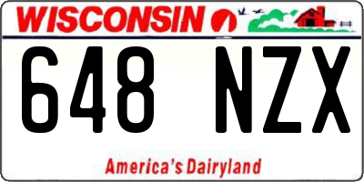 WI license plate 648NZX