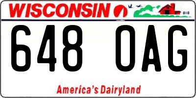WI license plate 648OAG