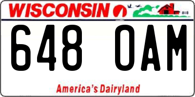 WI license plate 648OAM