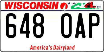 WI license plate 648OAP