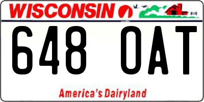 WI license plate 648OAT