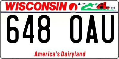 WI license plate 648OAU