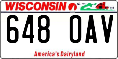 WI license plate 648OAV
