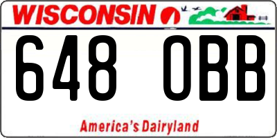 WI license plate 648OBB