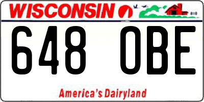 WI license plate 648OBE