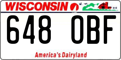 WI license plate 648OBF