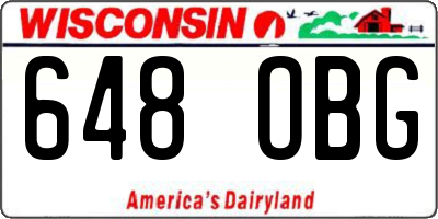 WI license plate 648OBG