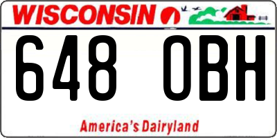 WI license plate 648OBH