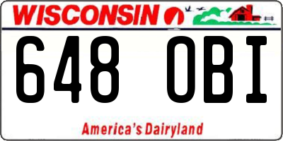 WI license plate 648OBI