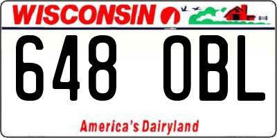 WI license plate 648OBL