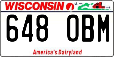 WI license plate 648OBM