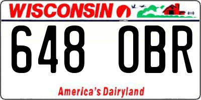 WI license plate 648OBR