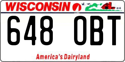 WI license plate 648OBT