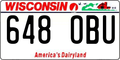 WI license plate 648OBU