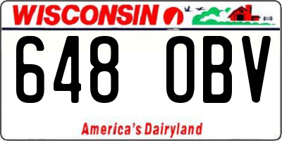 WI license plate 648OBV