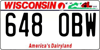 WI license plate 648OBW