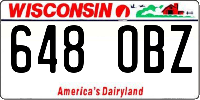 WI license plate 648OBZ