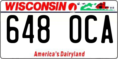 WI license plate 648OCA