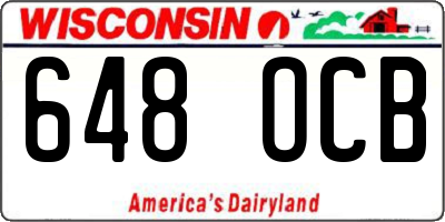 WI license plate 648OCB
