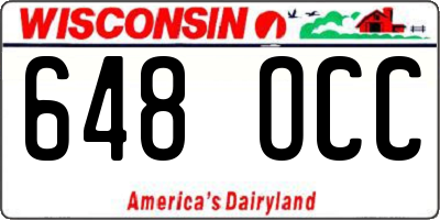 WI license plate 648OCC